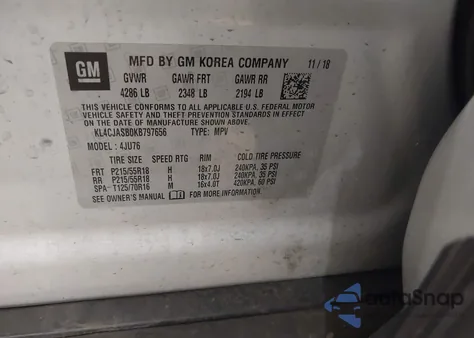 2019 Buick Encore Fwd Preferred z USA, uszkodzony, nr VIN KL4CJASB0KB797656